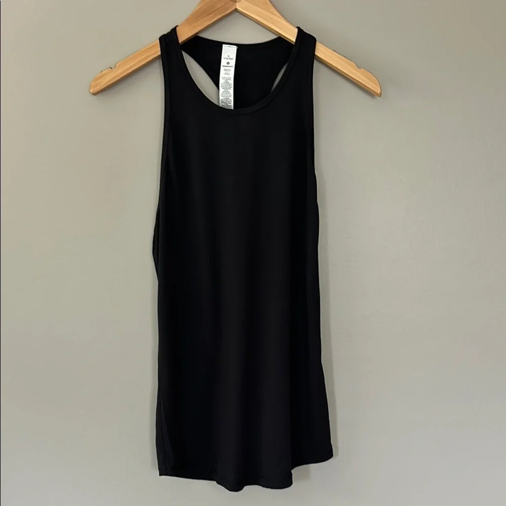 Lululemon High Neck Asymmetrical Back Racerback‎ Tank Black Size 6